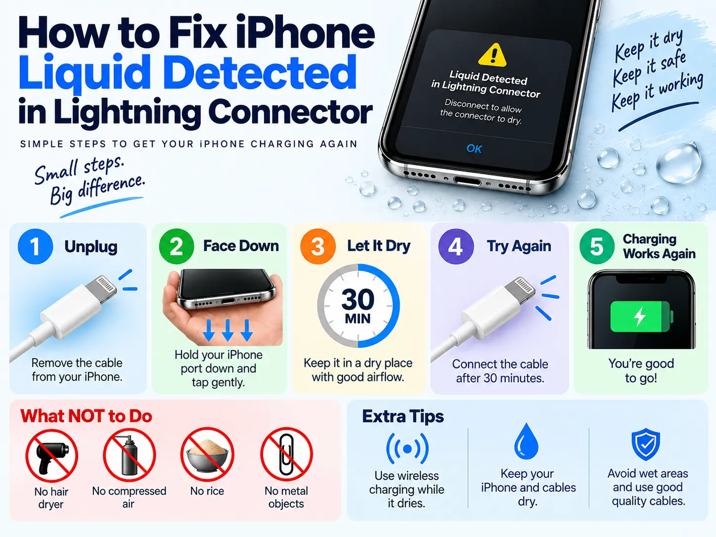 How to Fix iPhone Liquid Detected in Lightning Connector - Reboot IT